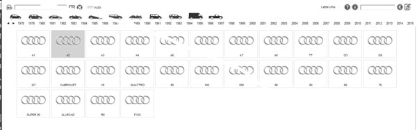 Grafische Fahrzeugauswahl: Modellauswahl