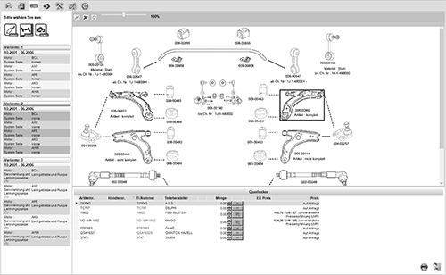 Screenshot TEMOT Grafische TeileIdentifikation (GTI)
