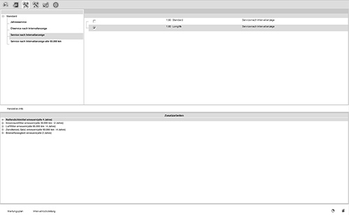 Screenshot TecRMI Servicedaten/Inspektionsdaten