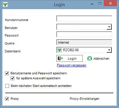 Login Passwort vergessen