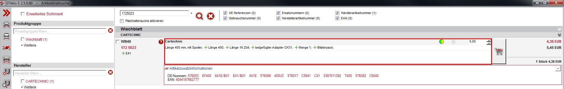 veredelte Artikelinformationen