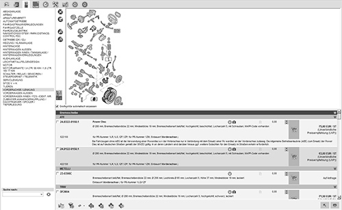 Screenshot DAT Grafische TeileIdentifikation (GTI)