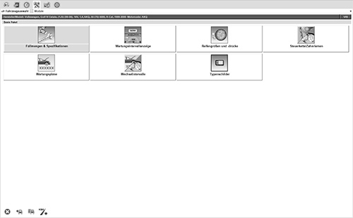 Screenshot Autodata Servicedaten/Inspektionsdaten