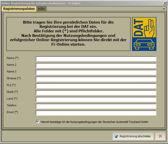 Registrierungsformular